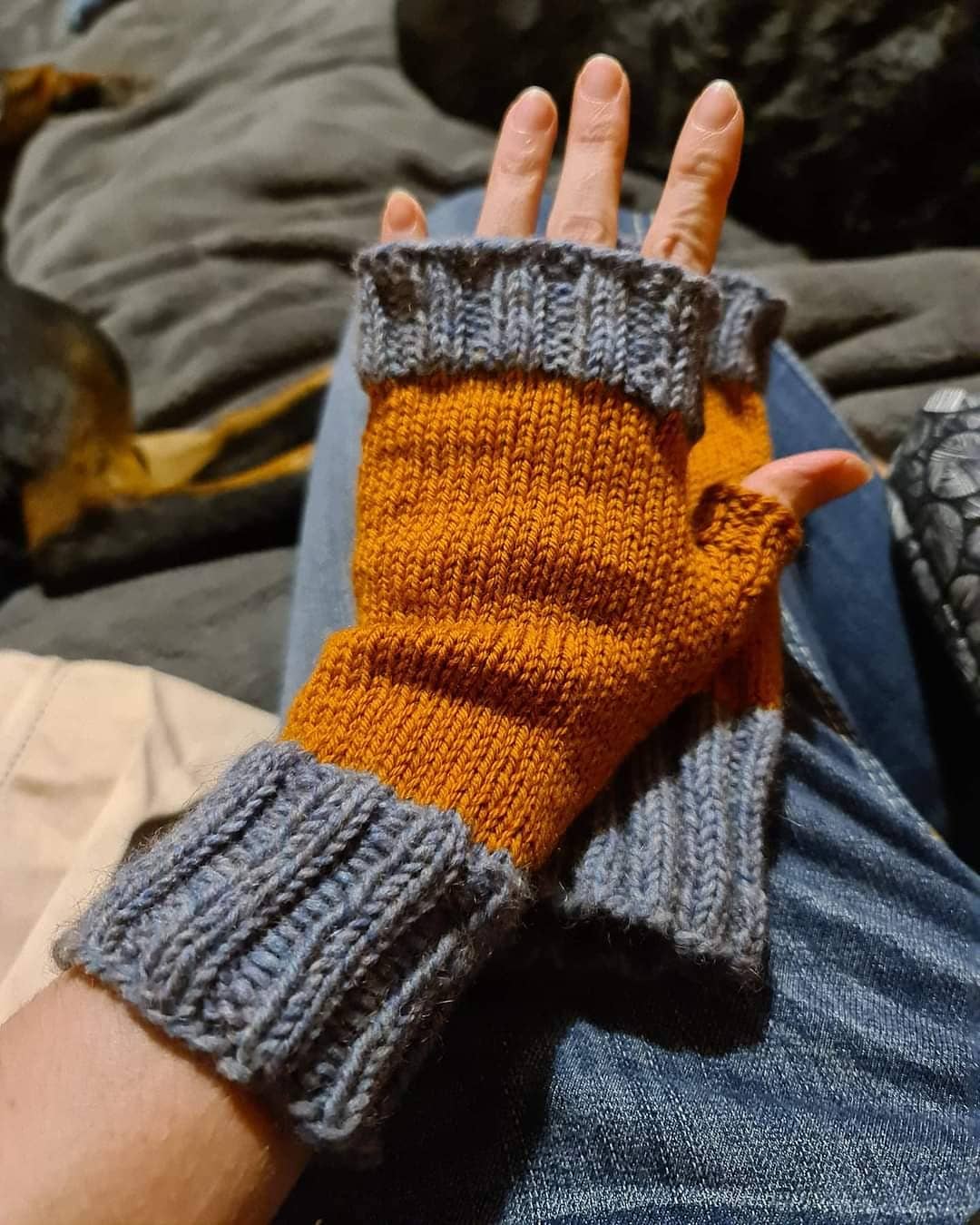 alpaca wool fingerless mittens